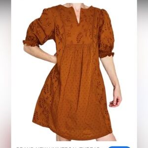 Universal Threads Eyelet Boho Puff Sleeve Dress
